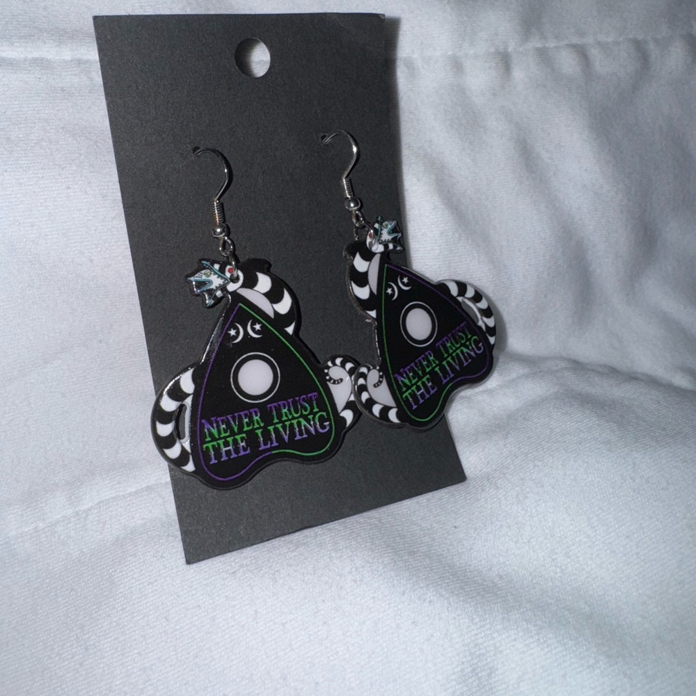 Black and White Planchette Earrings